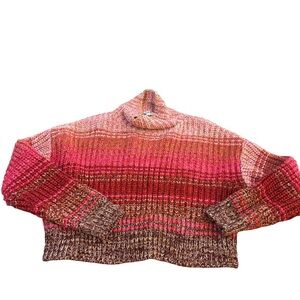 525 Valerie: Ombre Mockneck Pullover Toasted Almond Multi